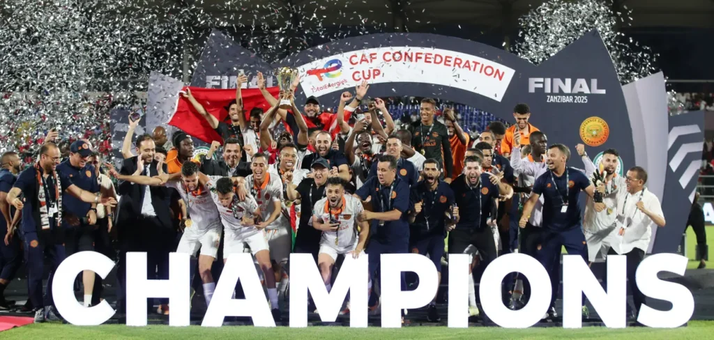 RS Berkane winning CAF Confederation Cup 2025 final against Simba SC
